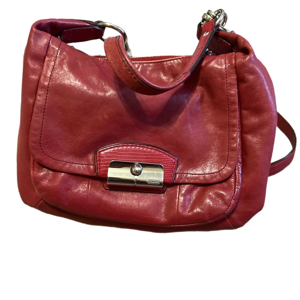 Coach Cherry Red Leather Shoulder Bag